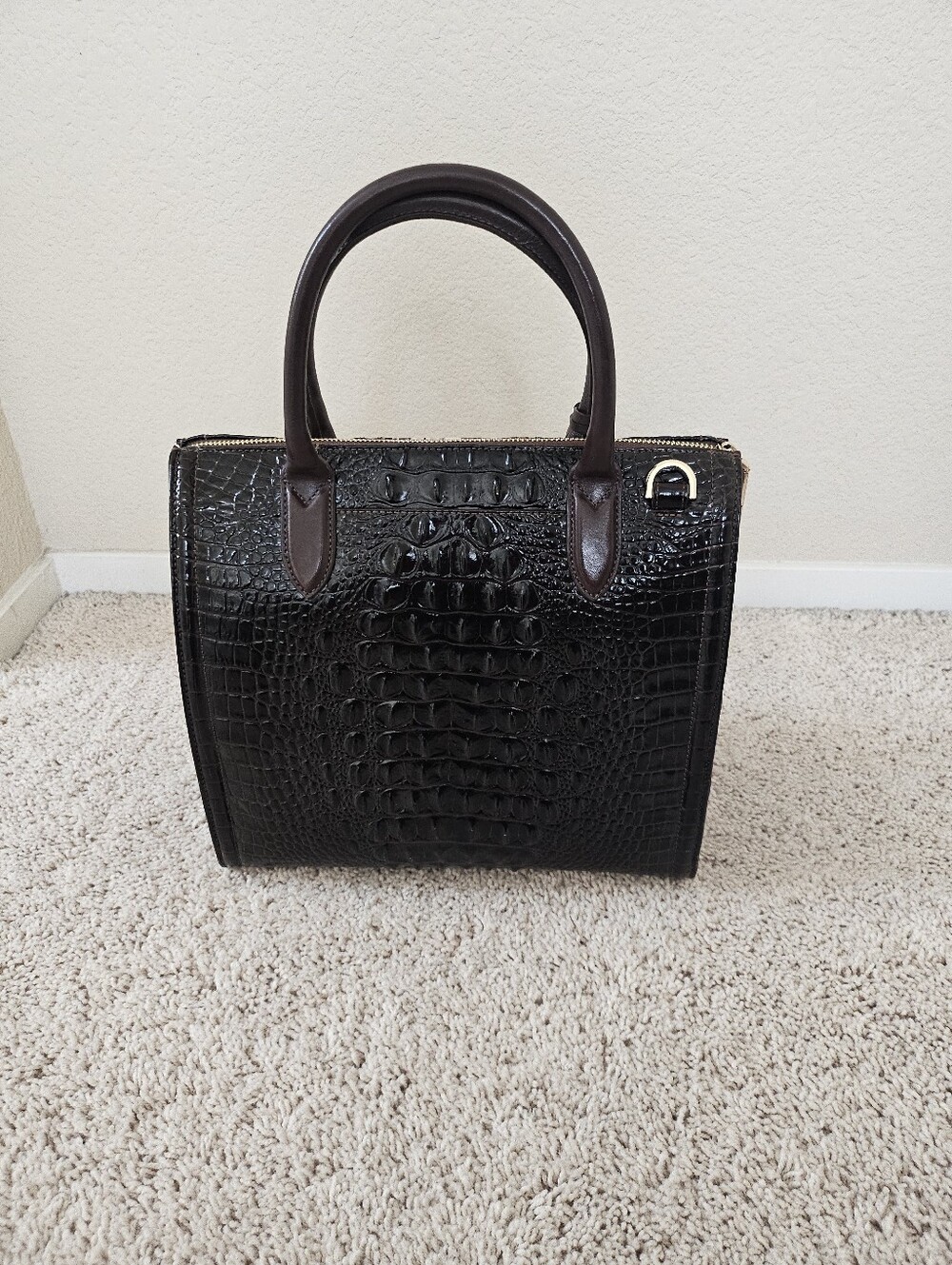 Brahmin Caroline Cocoa Goldspur Satchel - Picture 13 of 15